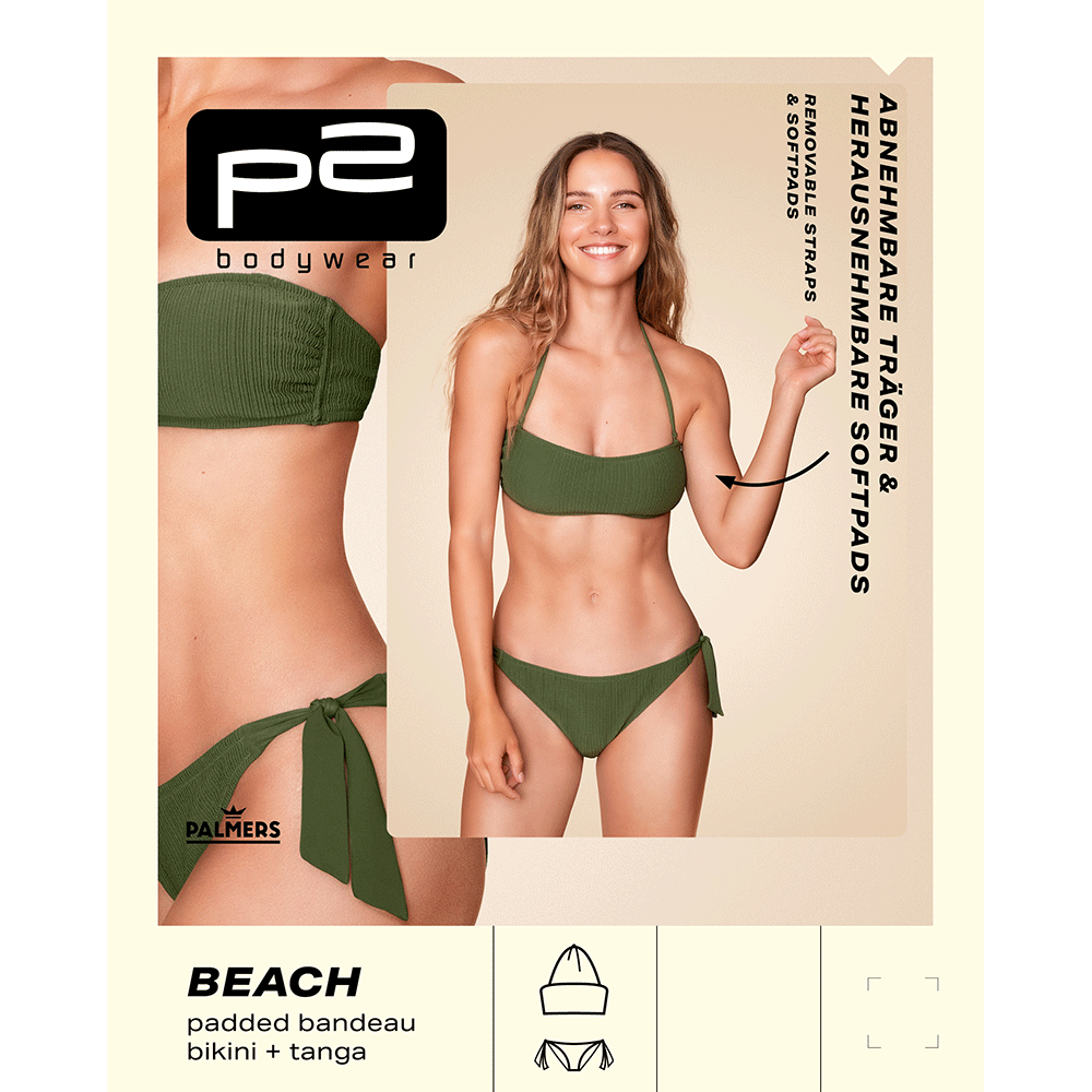 P2 Beach Bandeau Bikini Olive Online Kaufen