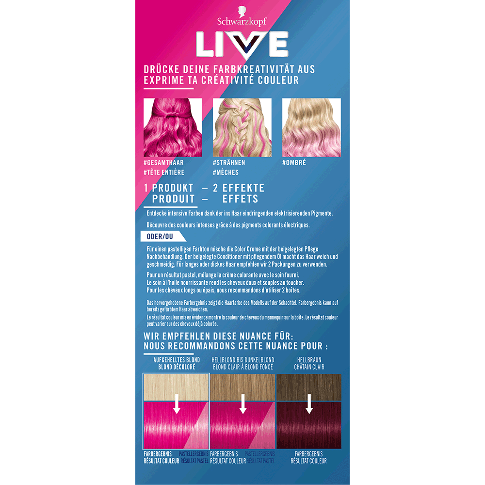 Schwarzkopf Live Ultra Brights Or Pastel Haarfarbe Shocking Pink Online