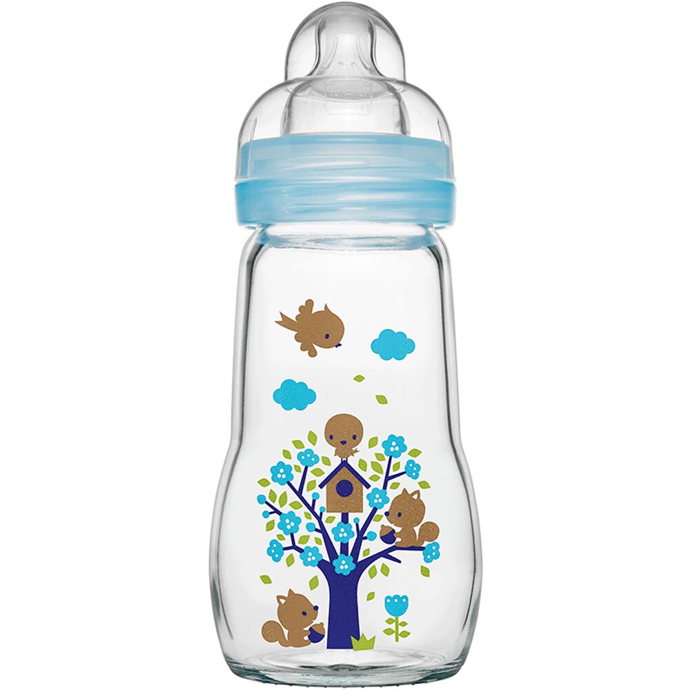 MAM Feel Good 260ml Babyflasche aus Glas Blau günstig