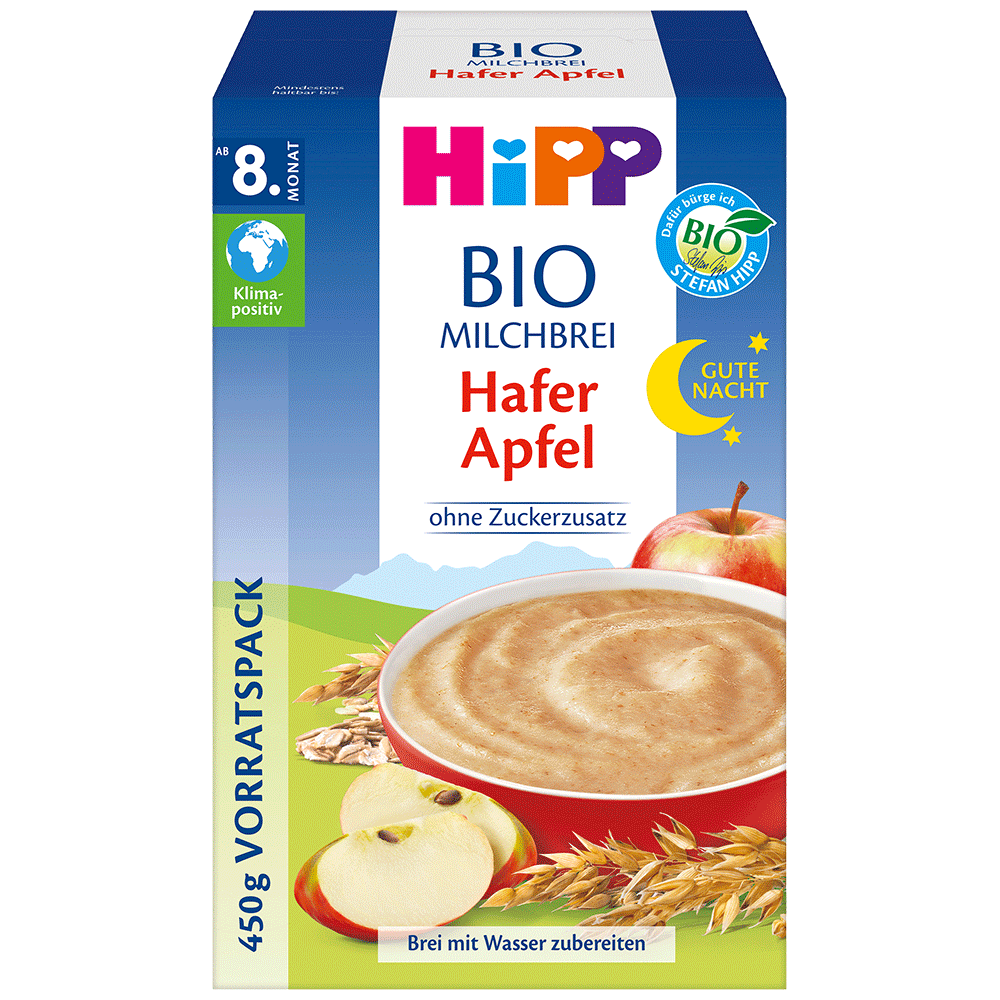 Bild: HiPP Bio Milchbrei Hafer Apfel 