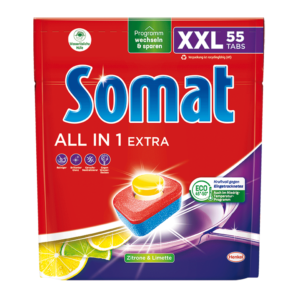 Bild: Somat All in 1 Extra Geschirrspültabs Zitrone & Limette 