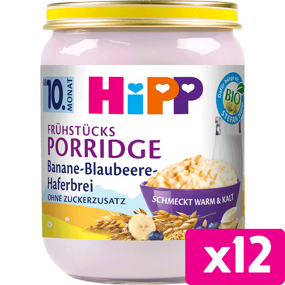 Bild: HiPP Frühstücks-Porridge Banane Blaubeere Haferbrei 