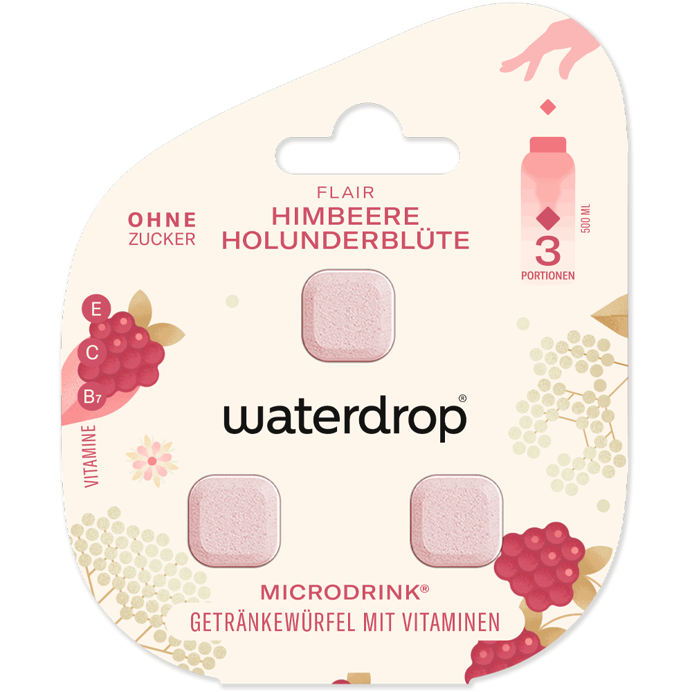 Bild: waterdrop Microdrink Flair Himbeere Holunderblüte 