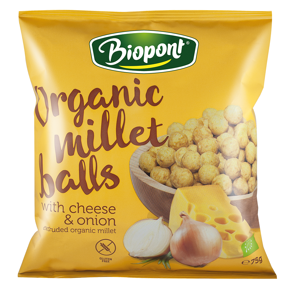 Bild: Biopont Organic Millet Balls mit Käse & Zwiebeln 