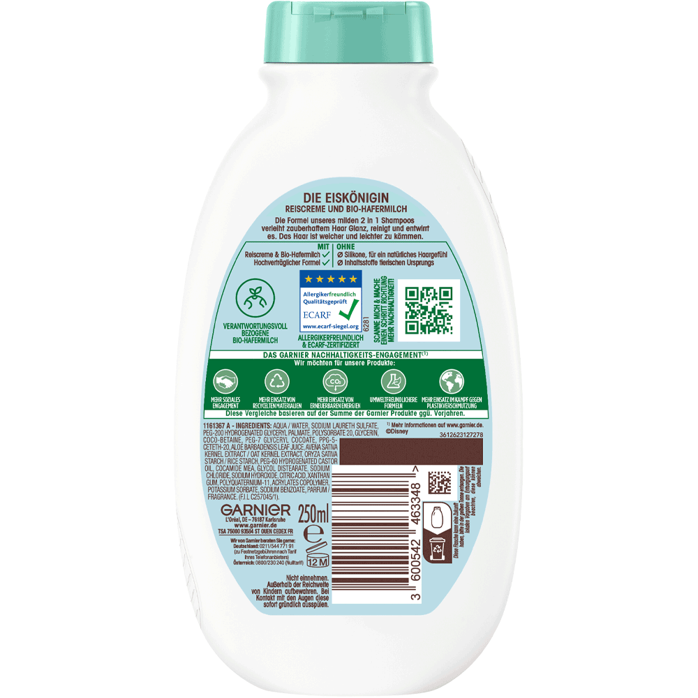 Bild: GARNIER Wahre Schätze Mildes 2-in-1 Shampoo Sanfte Hafermilch für Kinder 
