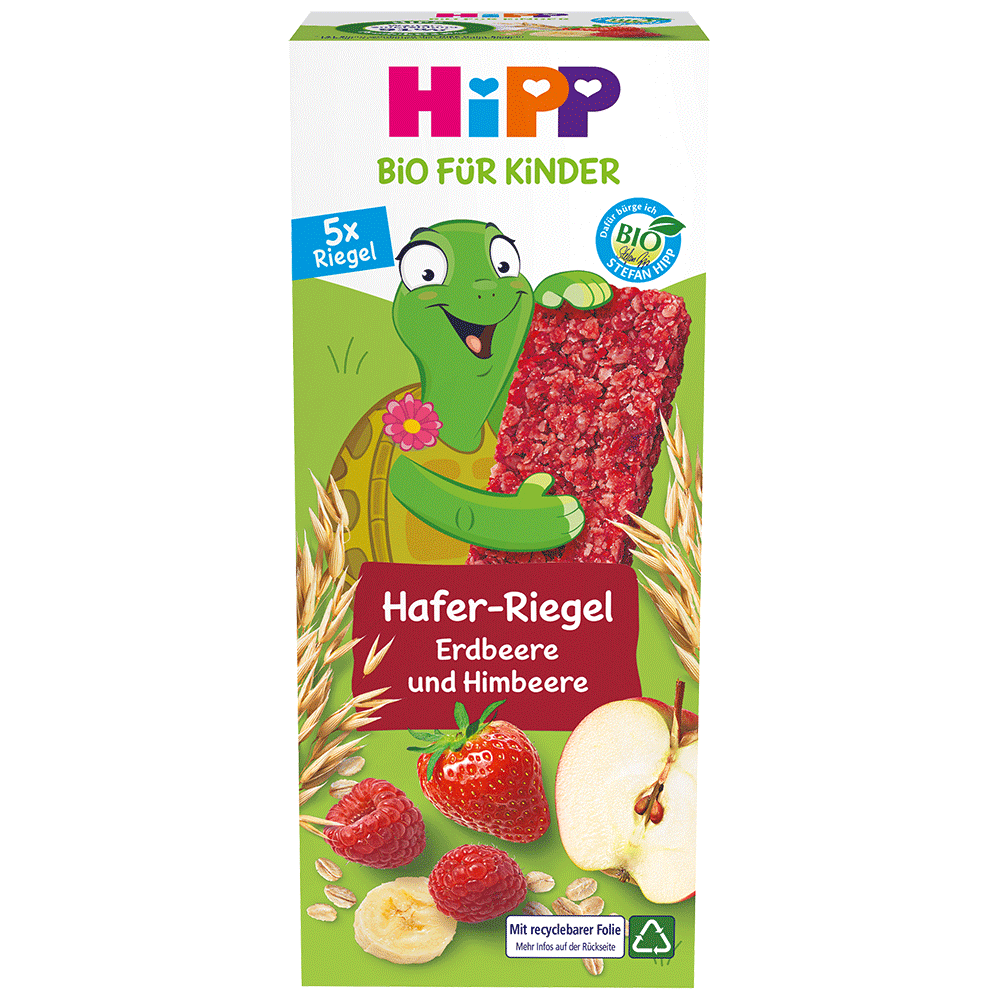 Bild: HiPP Hafer Riegel Erdbeere und Himbeere 