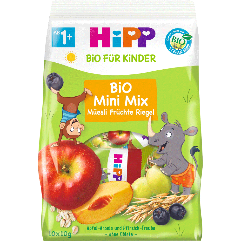Bild: HiPP Bio Mini Mix Müsli Früchte Riegel 