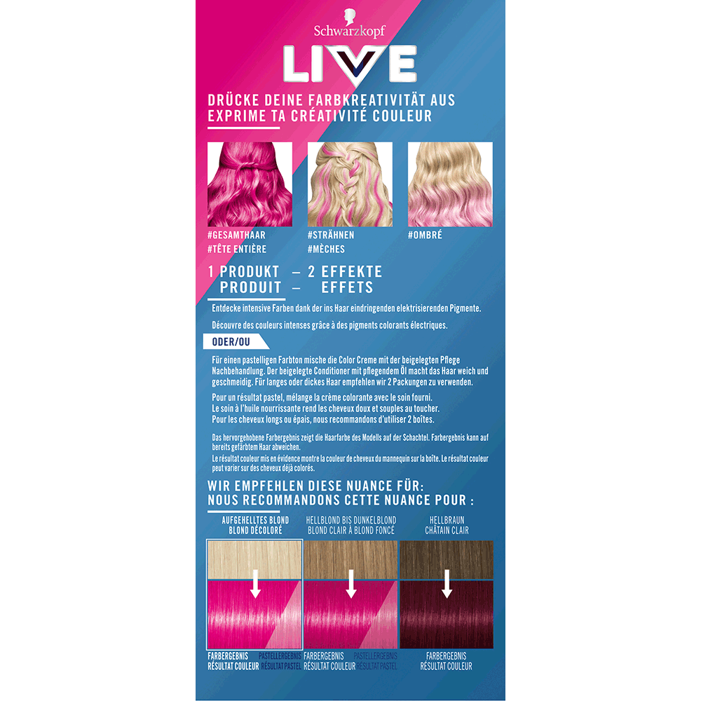 Bild: Schwarzkopf Live Ultra Brights or Pastel Haarfarbe shocking pink