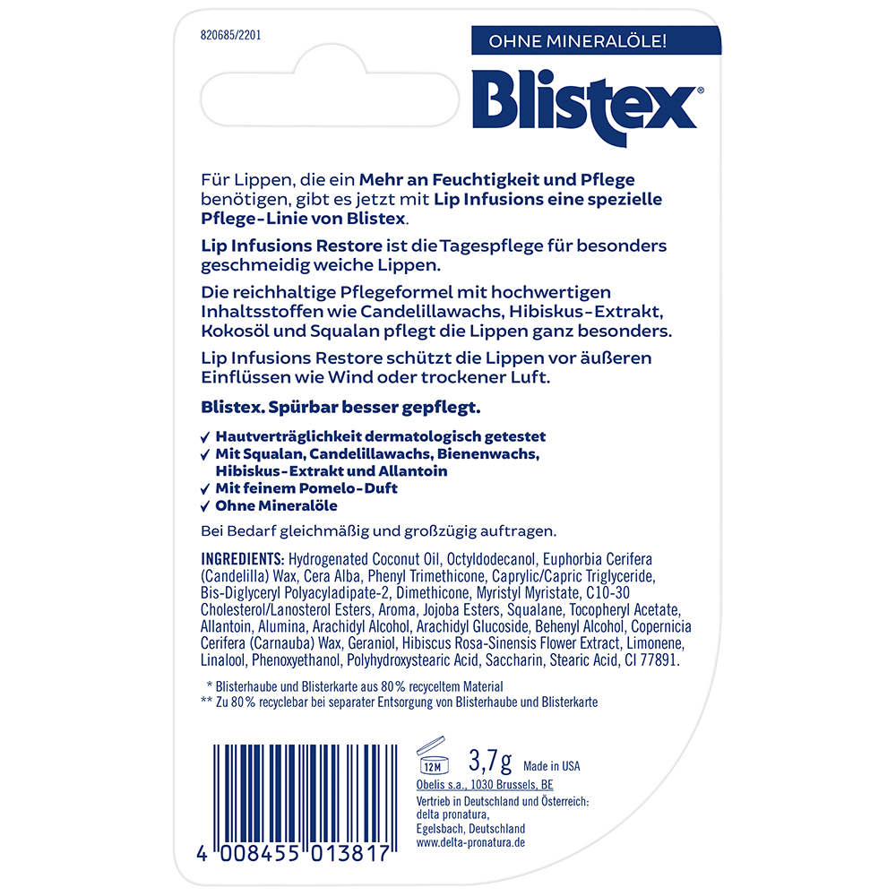 Bild: Blistex Lip Infusion Restore Smooth 