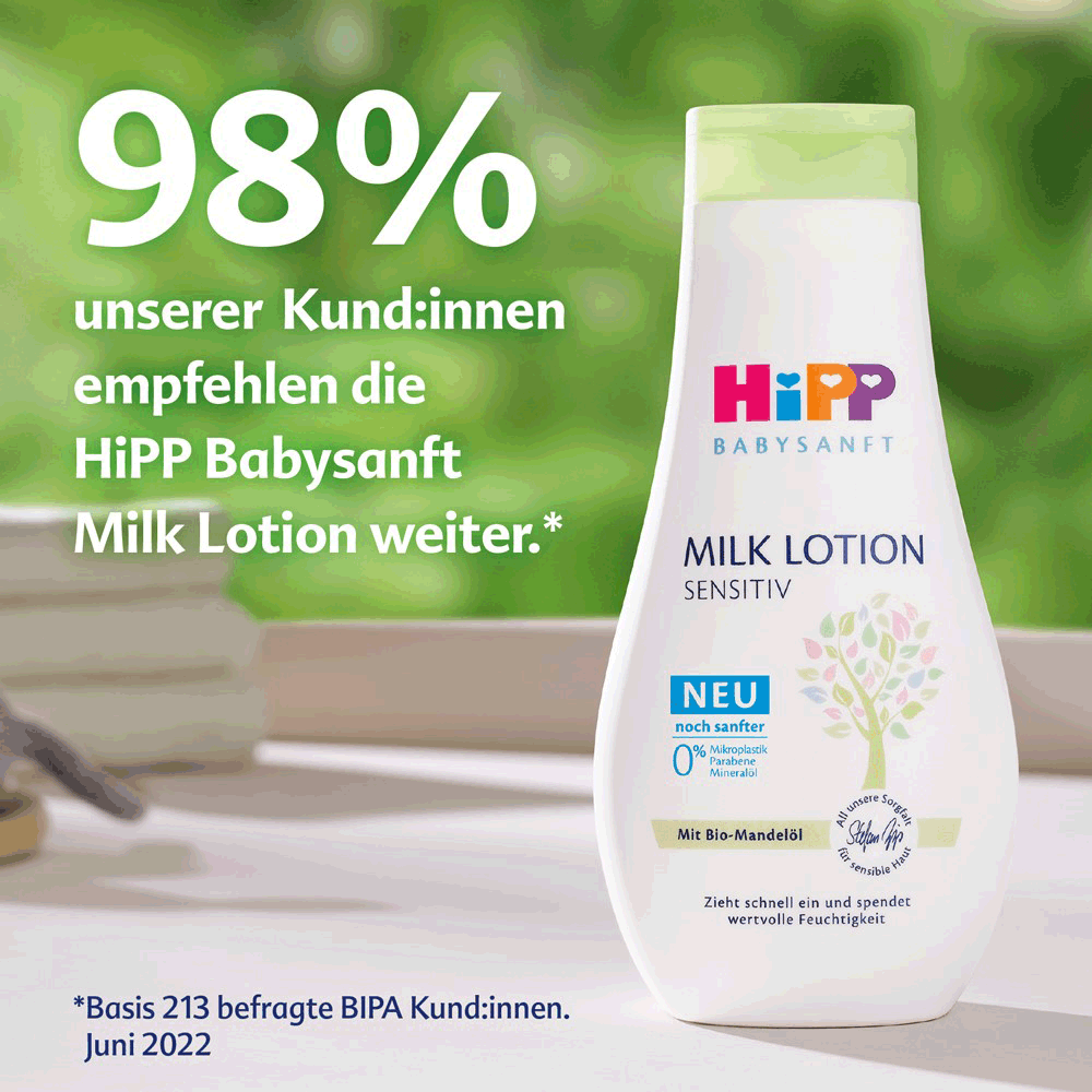 Bild: HiPP Babysanft Milk Lotion Sensitiv 