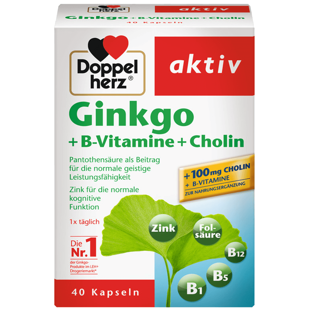 Bild: DOPPELHERZ Ginkgo + B-Vitamine+ Cholin Kapseln 