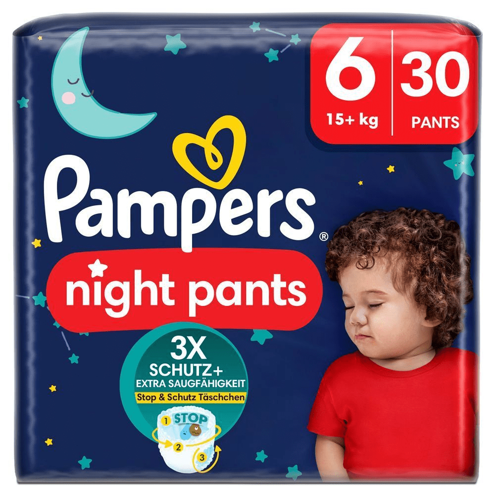 Bild: Pampers Baby-Dry Night Pants Größe 6, 15kg+ 