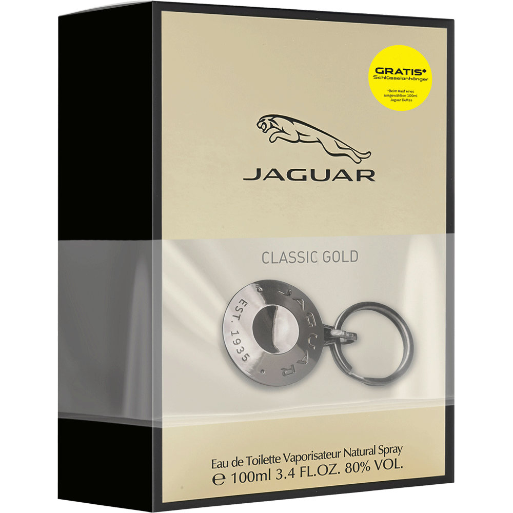 Bild: Jaguar Classic Gold Geschenkset Eau de Toilette 100 ml + Schlüsselanhänger 
