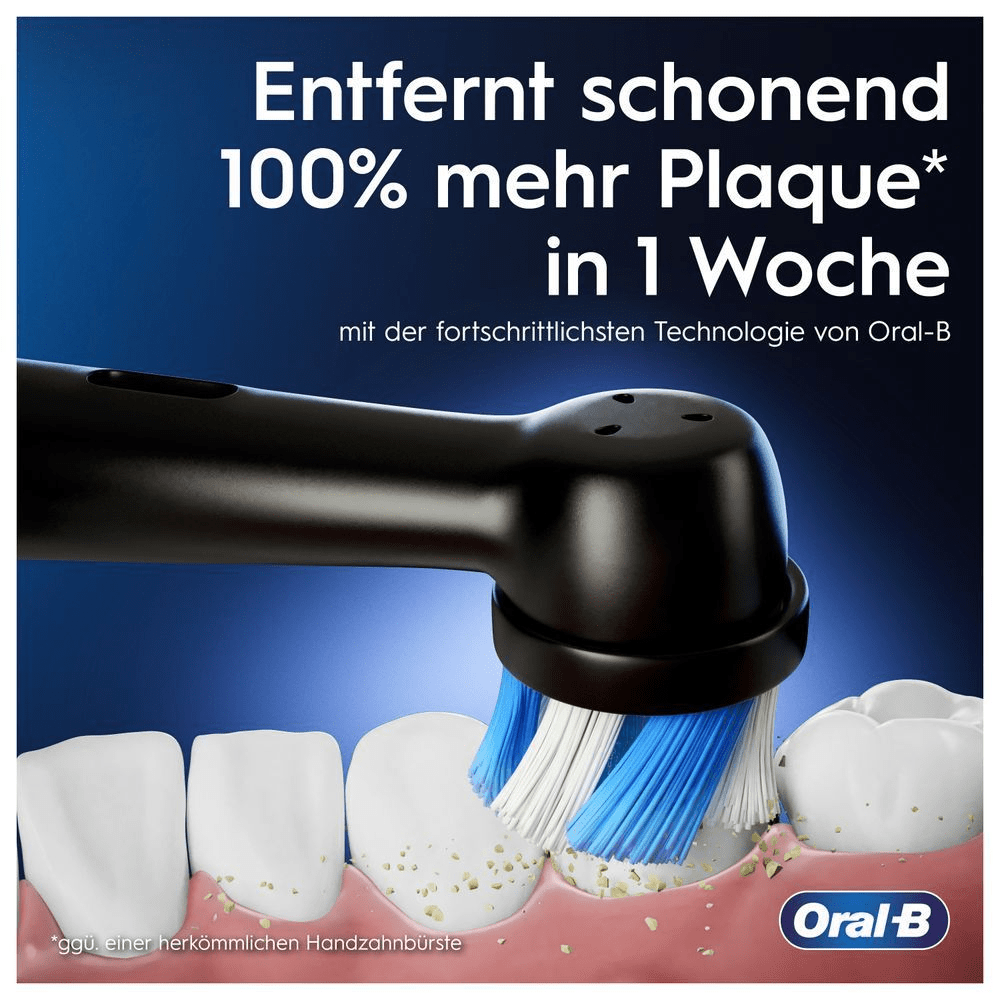 Bild: Oral-B iO Series 3 Duopack Elektrische Zahnbürste, Reiseetui, Matt Black/Ice Blue 