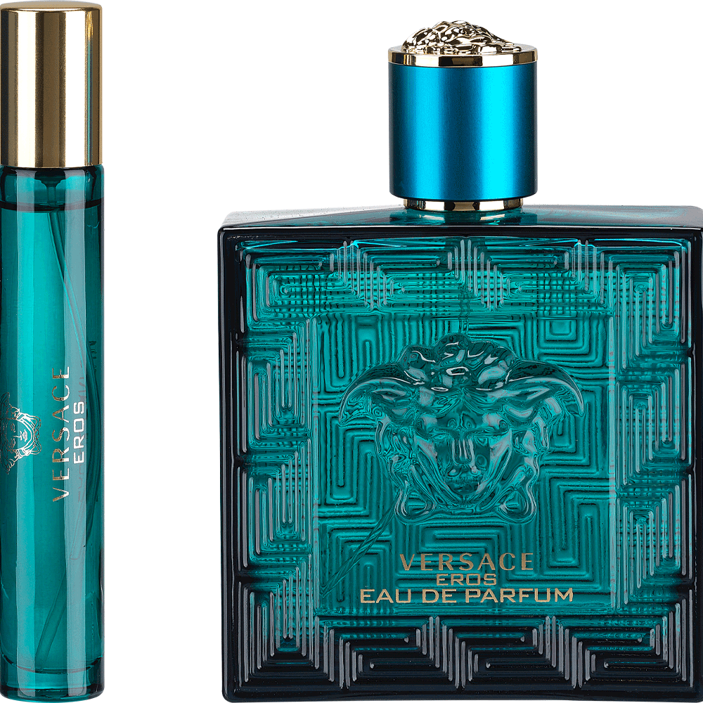 Bild: Versace Eros Geschenkset Eau de Parfum 100 ml & 10 ml + Kosmetiktasche 