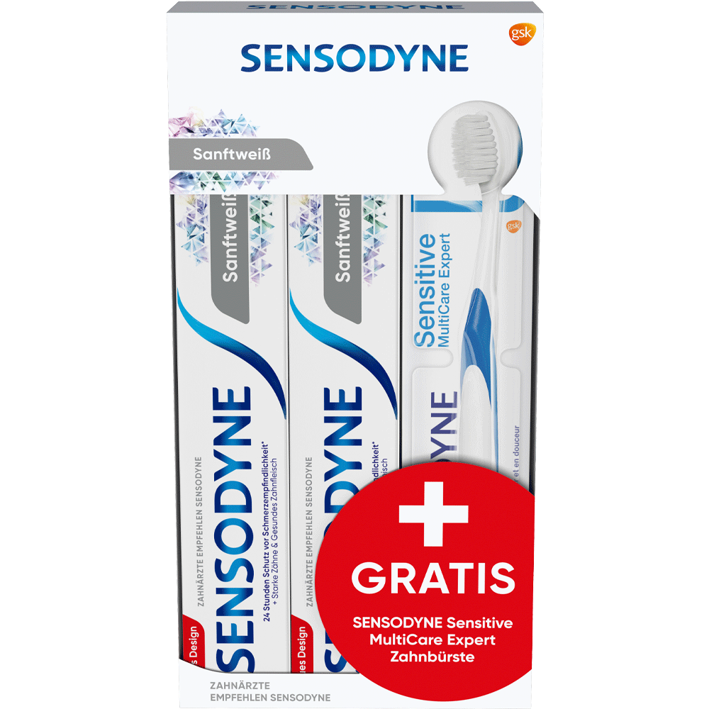 Bild: SENSODYNE Multicare Sanftweiß + Zahnbürste 