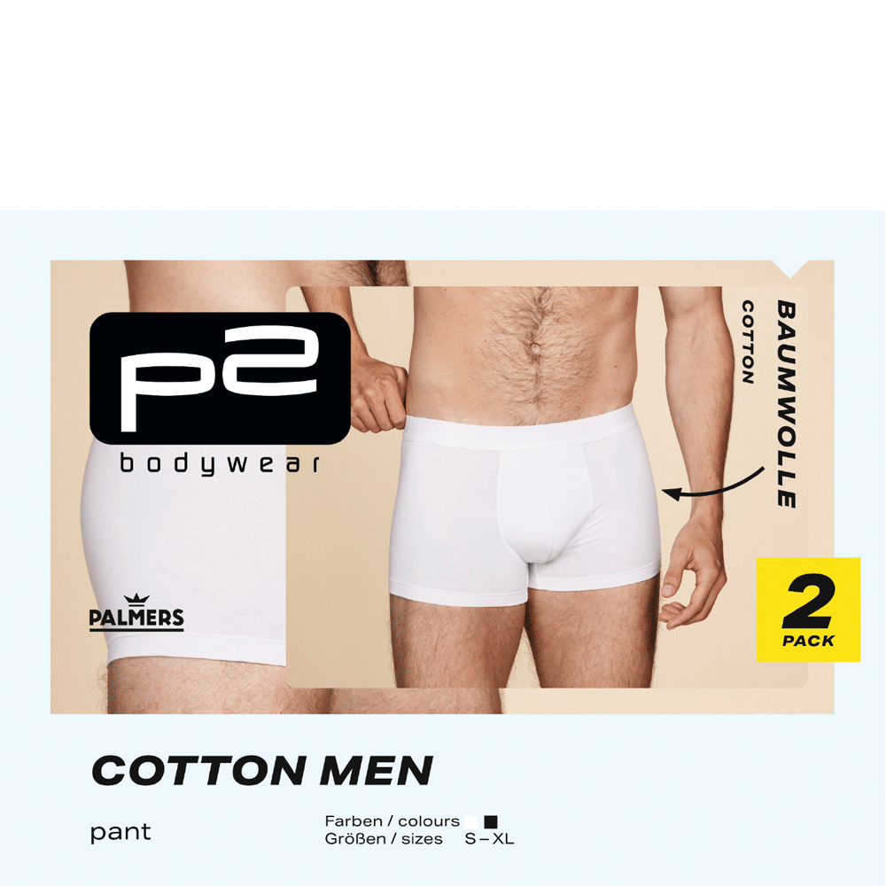Bild: p2 Cotton Men Pants 2 Pack weiß S weiß