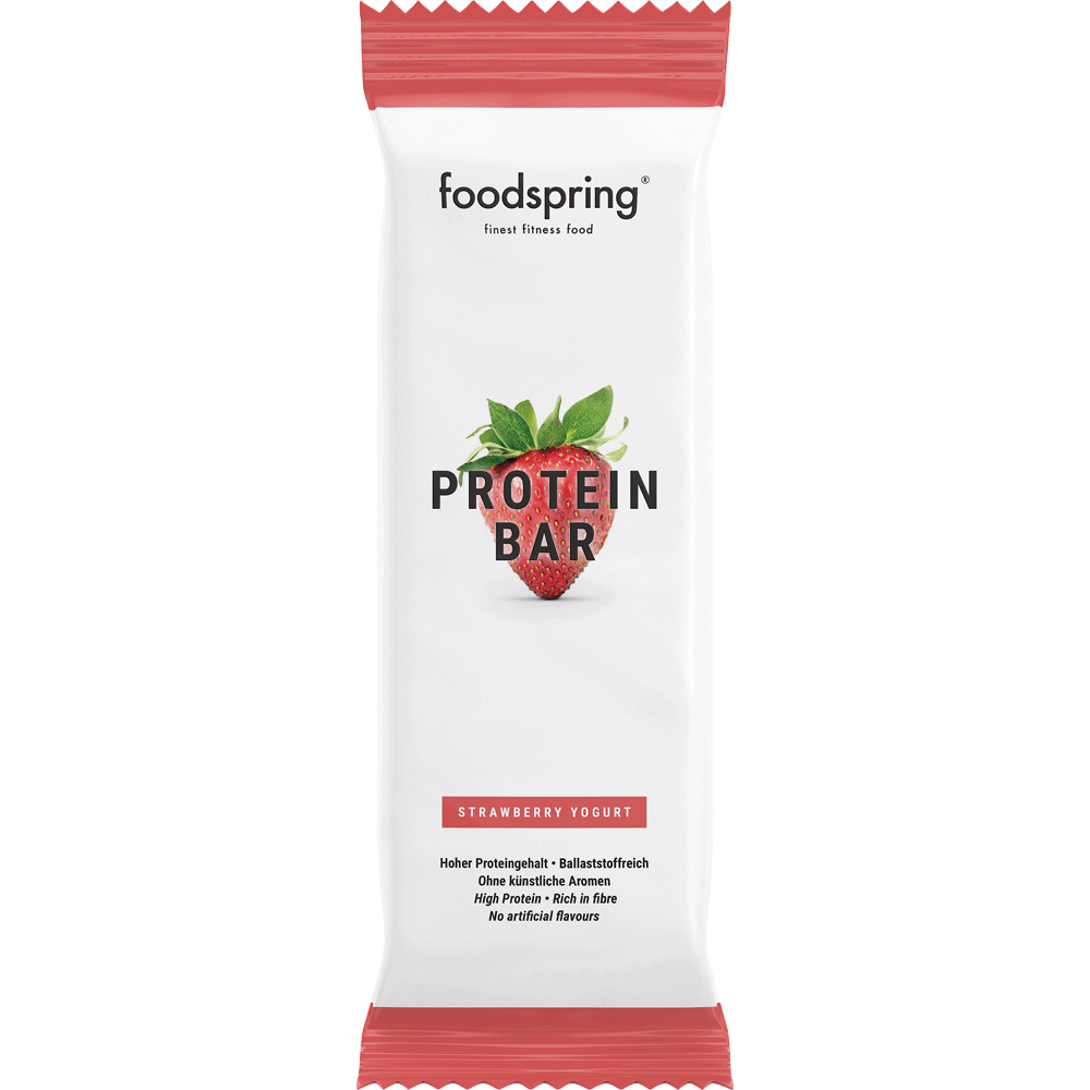 Bild: foodspring Protein Riegel Strawberry Yoghurt 