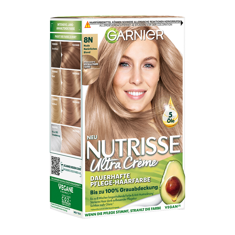 Bild: GARNIER Nutrisse Creme Coloration Nude Natürliches Blond