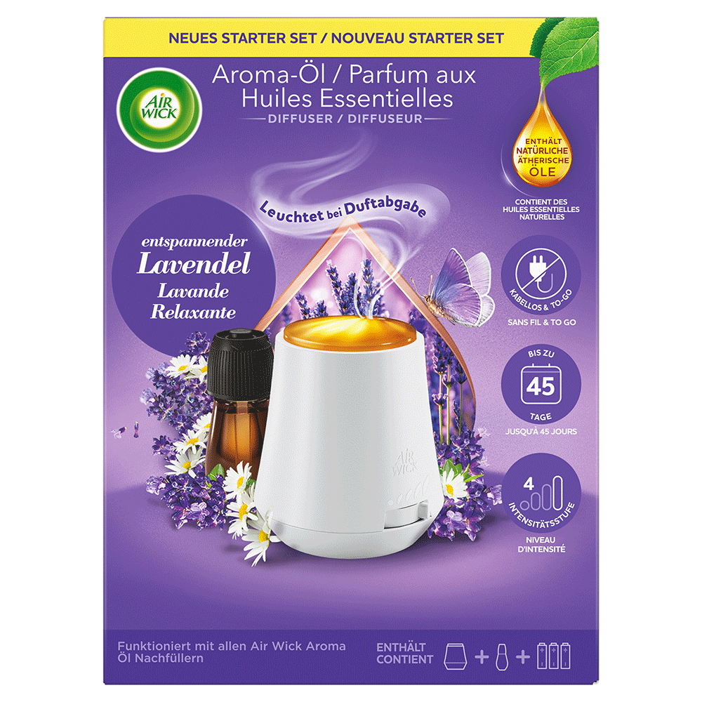 Bild: AIRWICK Aroma Öl Diffuser Starter Set Entspannender Lavendel 