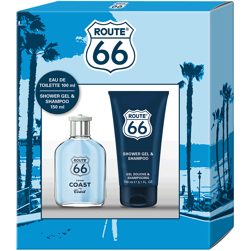 Bild: Route 66 From Coast To Coast Geschenkset Eau de Toilette 100 ml + Duschgel 150 ml 