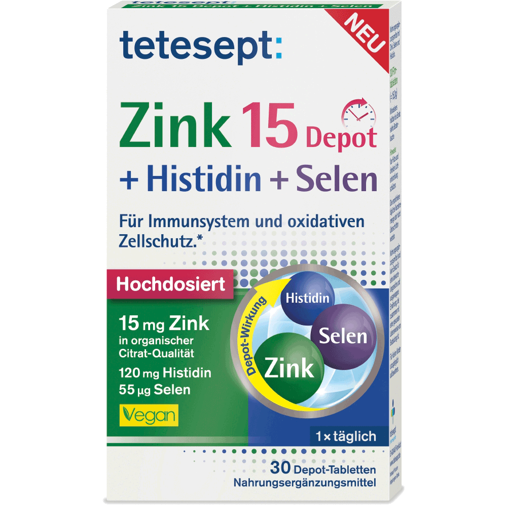 Bild: tetesept: Zink + Selen Depot Tabletten 