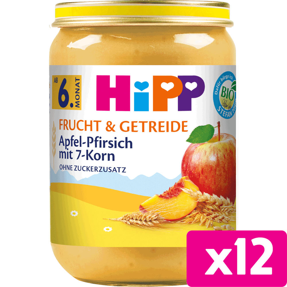 Bild: HiPP Apfel-Pfirsich mit 7-Korn 