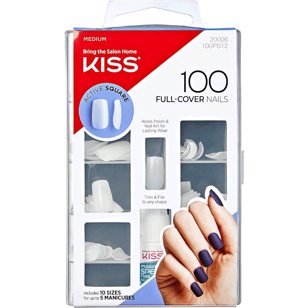 Bild: KISS 100 Full Cover Active Square Nails 