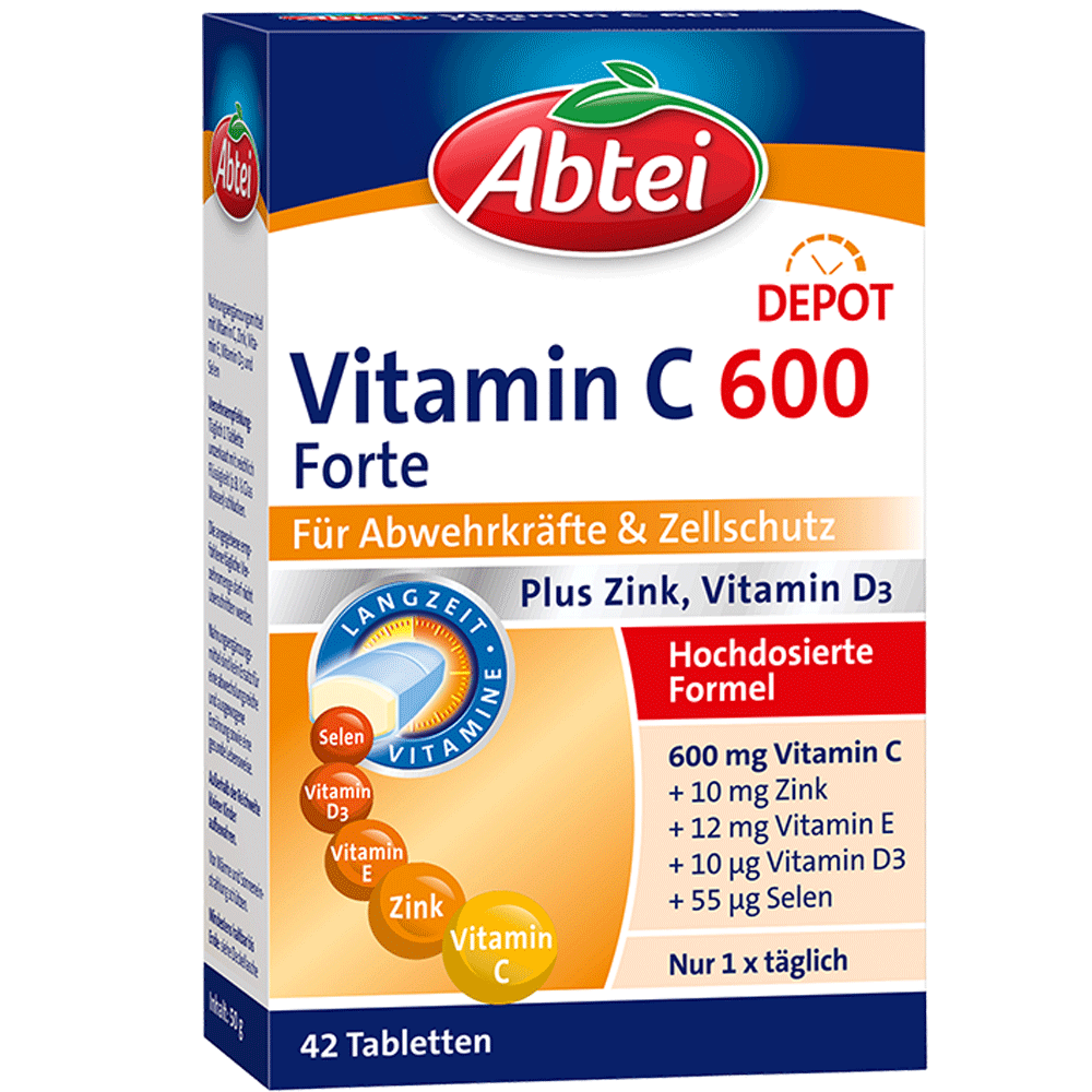 Bild: Abtei Vitamin C 600 forte plus Tabletten 