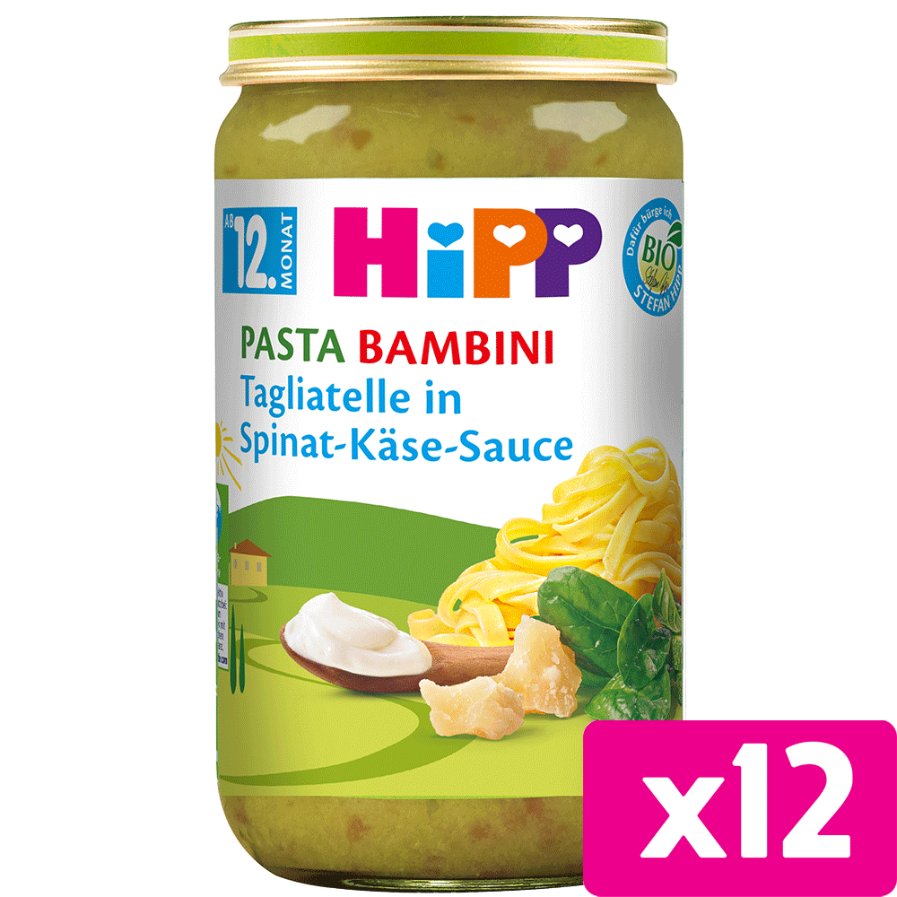 Bild: HiPP Pasta Bambini Tagliatelle in Spinat Käse Sauce 