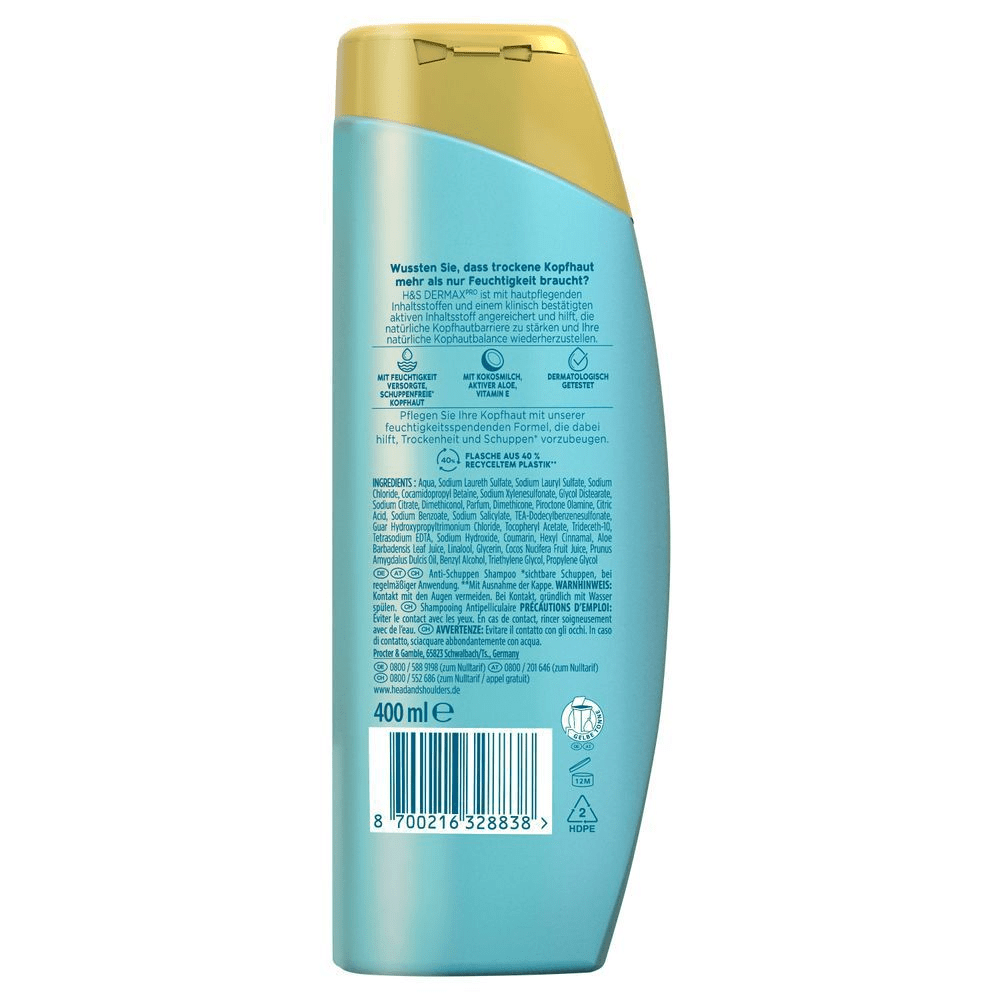 Bild: head & shoulders DERMAXPRO Tiefenwirksame Feuchtigkeit Anti-Schuppen Shampoo 