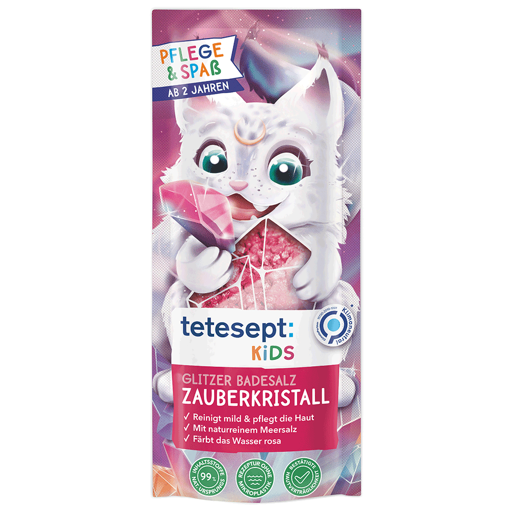 Bild: tetesept: Kids Glitzer Badesalz Zauberkristall 