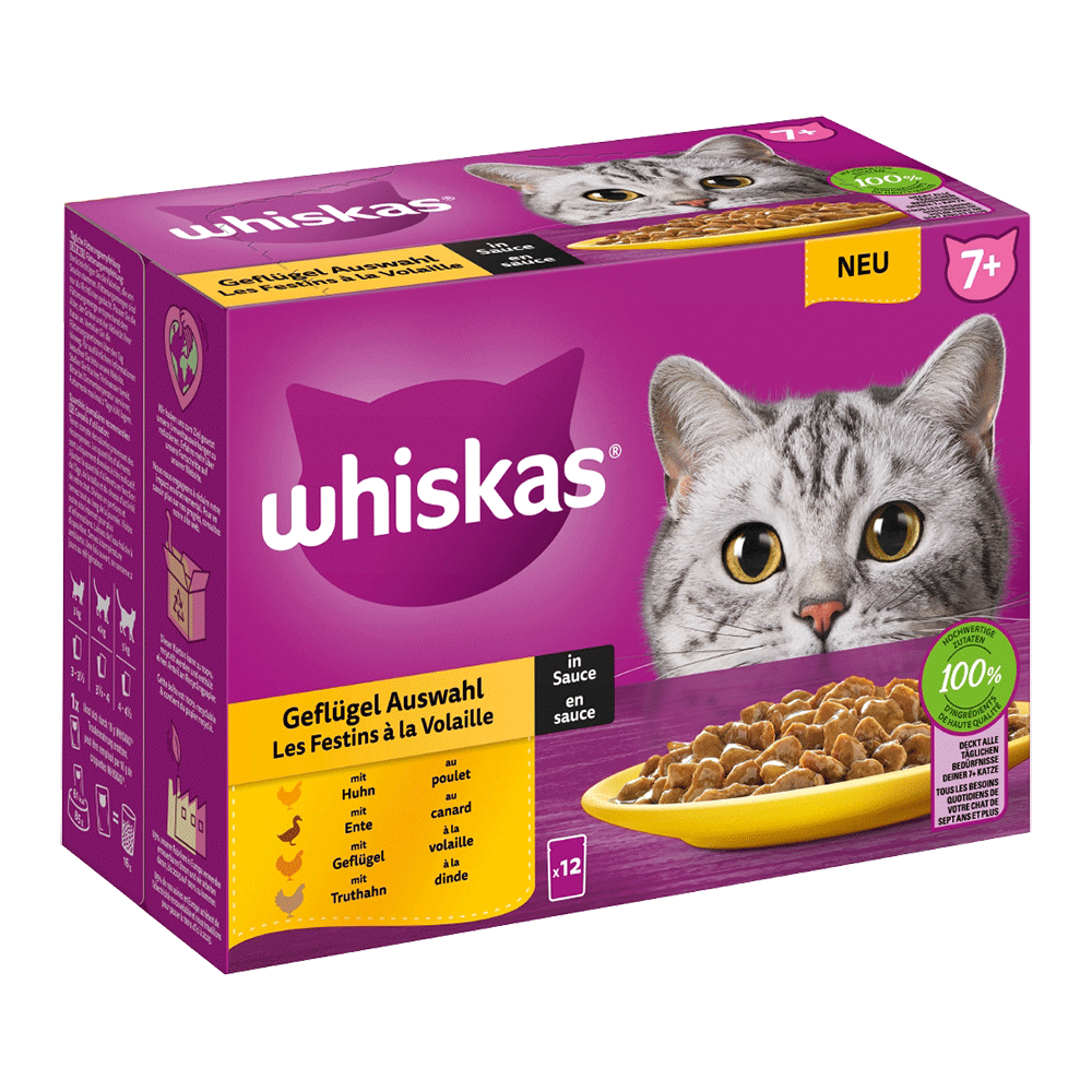 Bild: Whiskas Geflügel Auswahl in Sauce  Huhn, Ente, Geflügel und Truthahn 