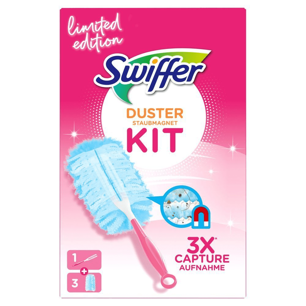 Bild: Swiffer Staubmagnet Kit (1 Griff + 3 Tücher) 