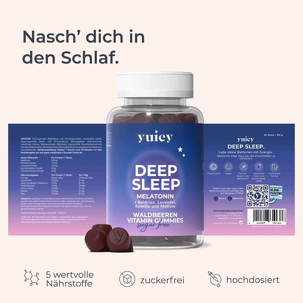 Bild: YUICY Deep Sleep Melatonin Gummies 