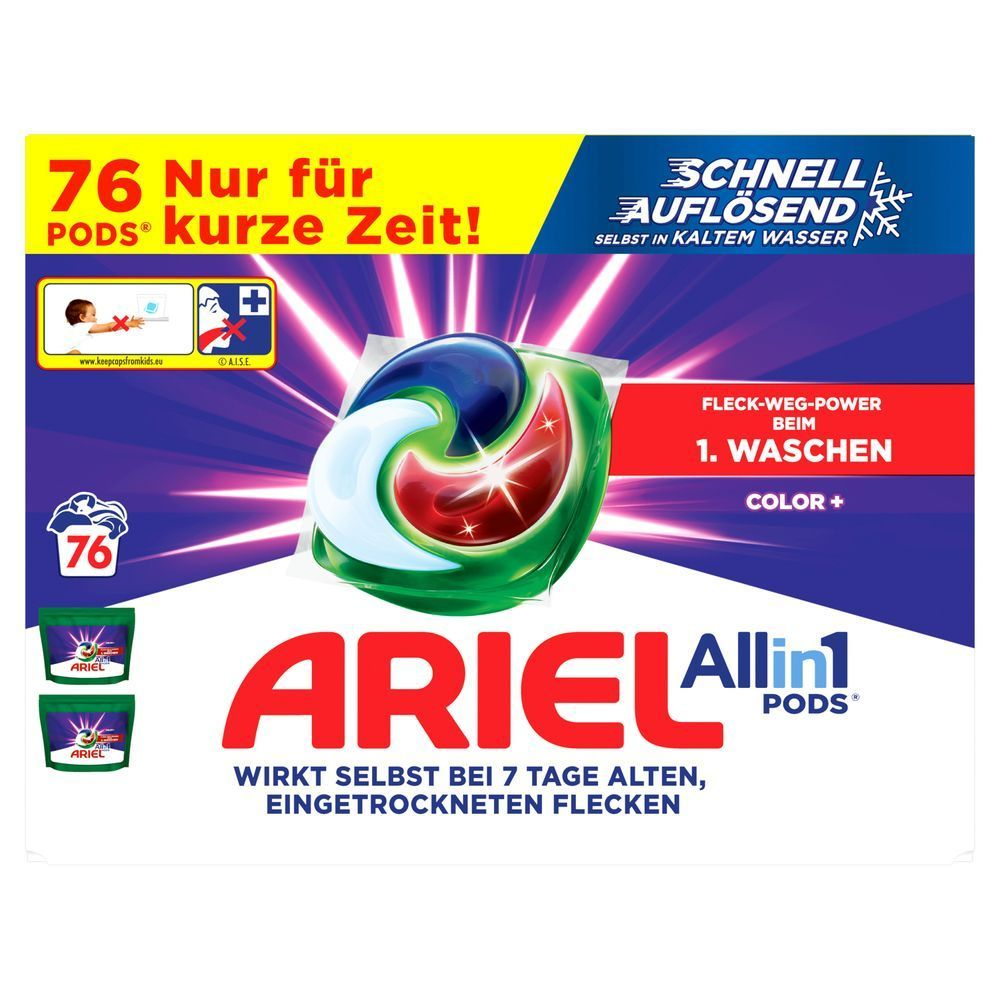 Bild: ARIEL All-in-1 PODS Color+ Flüssigwaschmittel-Kapseln 