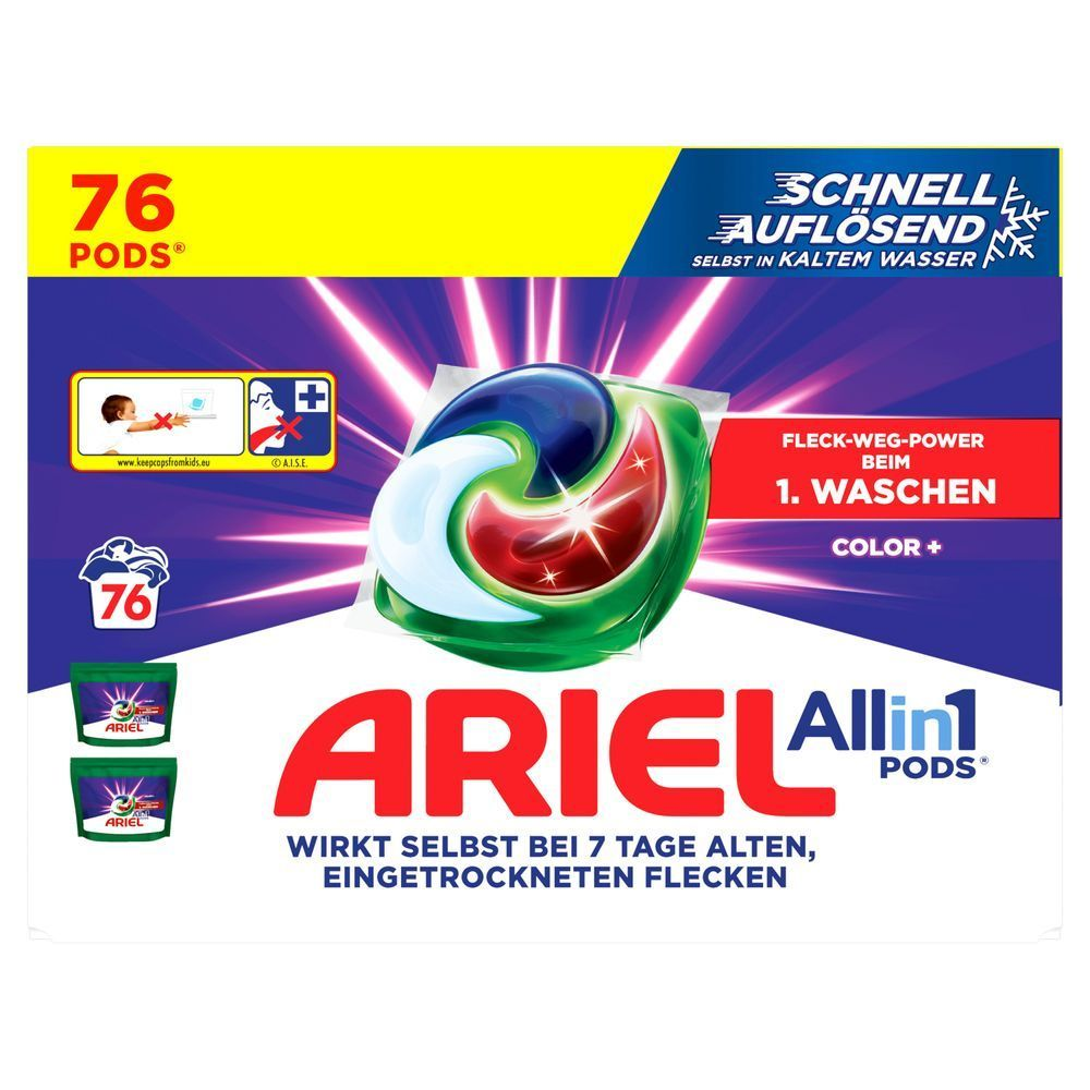 Bild: ARIEL All-in-1 PODS Color+ Flüssigwaschmittel-Kapseln 