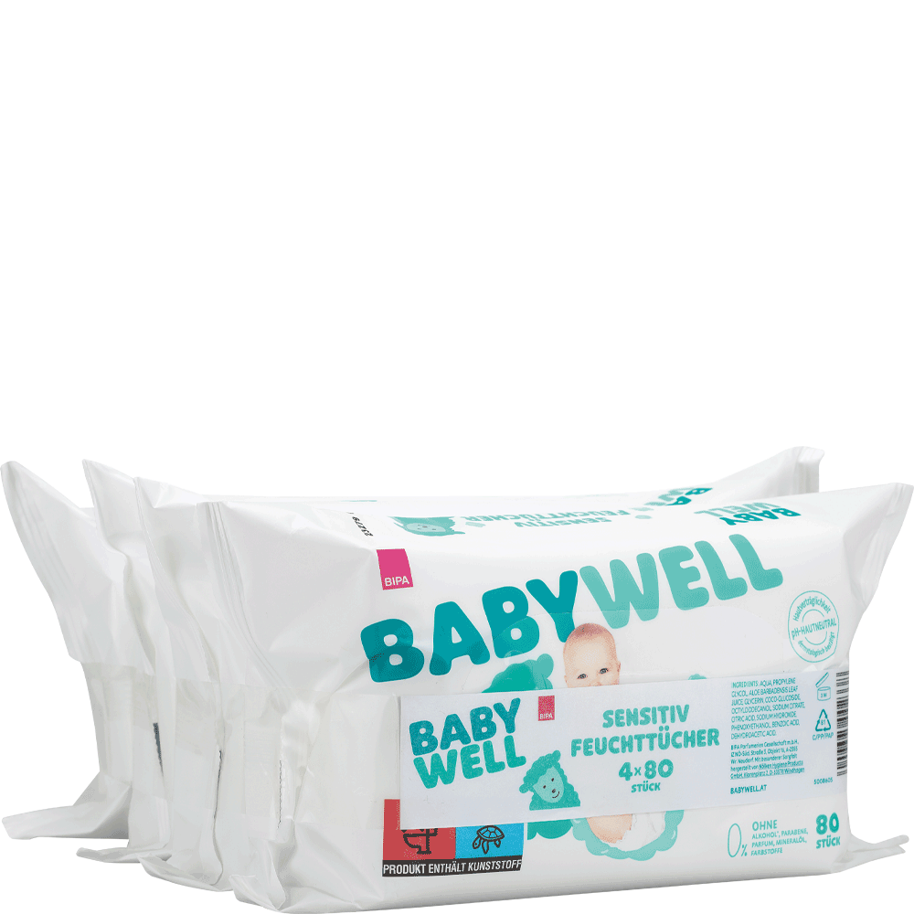 Bild: BABYWELL Sensitiv Feuchttücher 4x80 Stück 