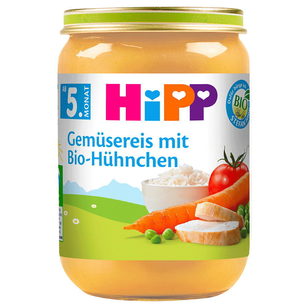 Bild: HiPP Gemüsereis mit Bio-Hühnchen 