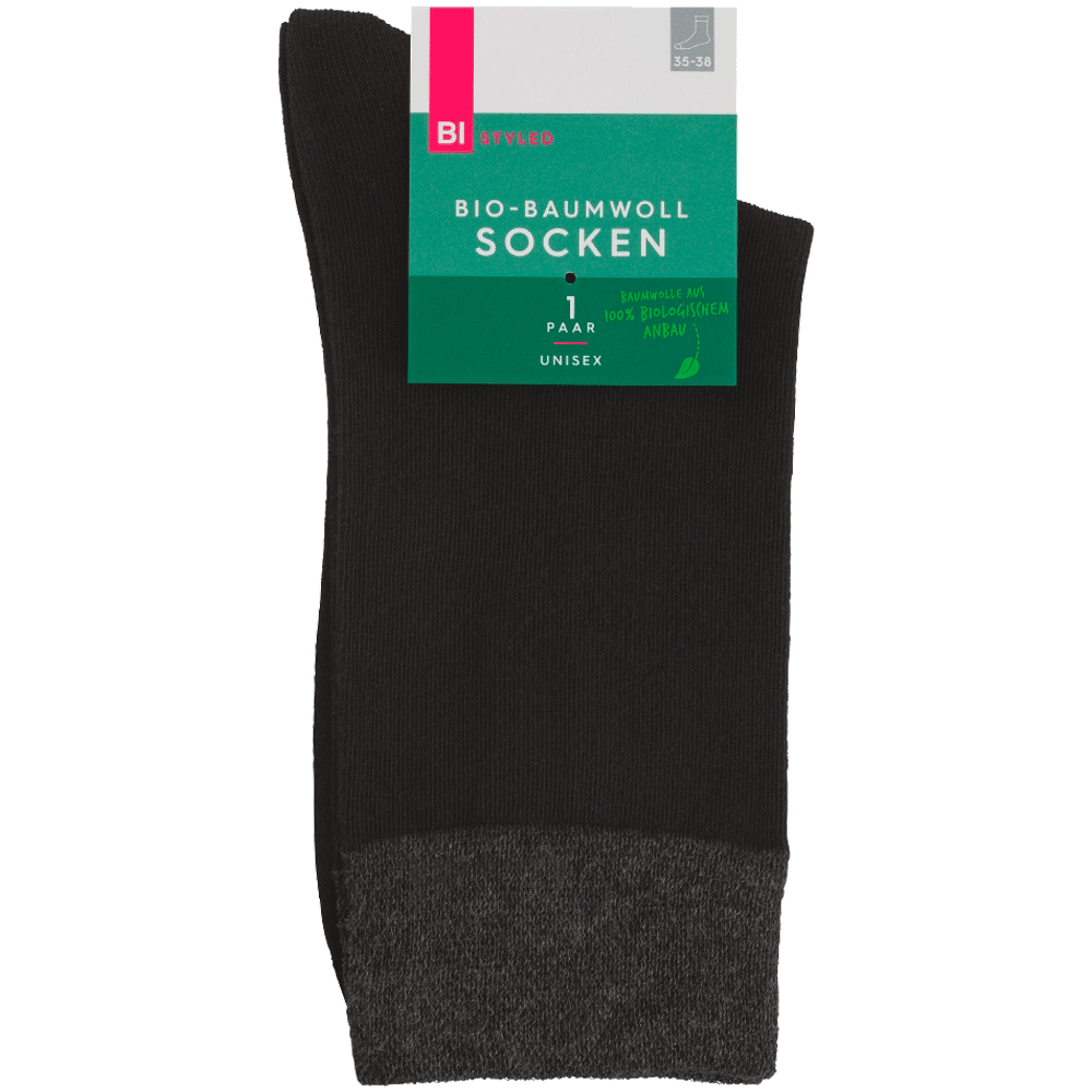 Bild: BI STYLED Bio Baumwollsocken Schwarz 