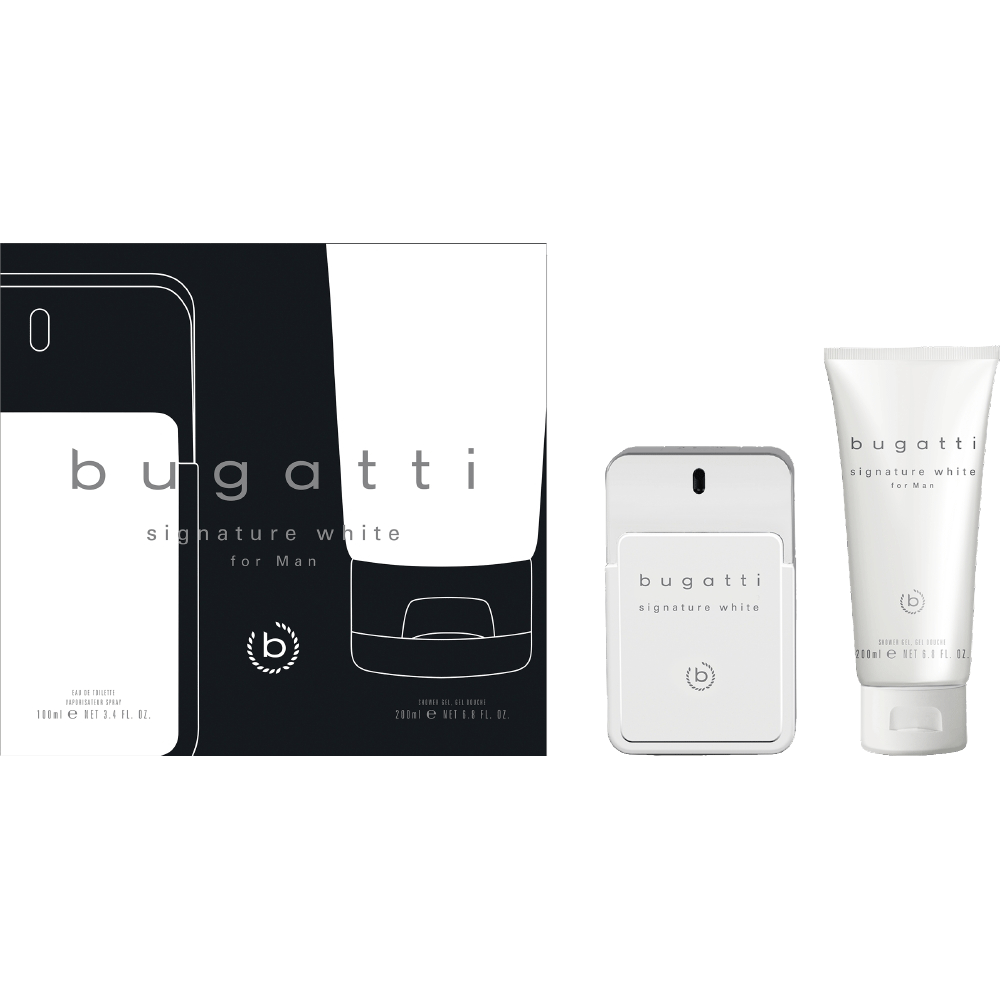 Bild: Bugatti Signature Man White Geschenkset Eau de Toilette 100 ml + Duschgel 200 ml 