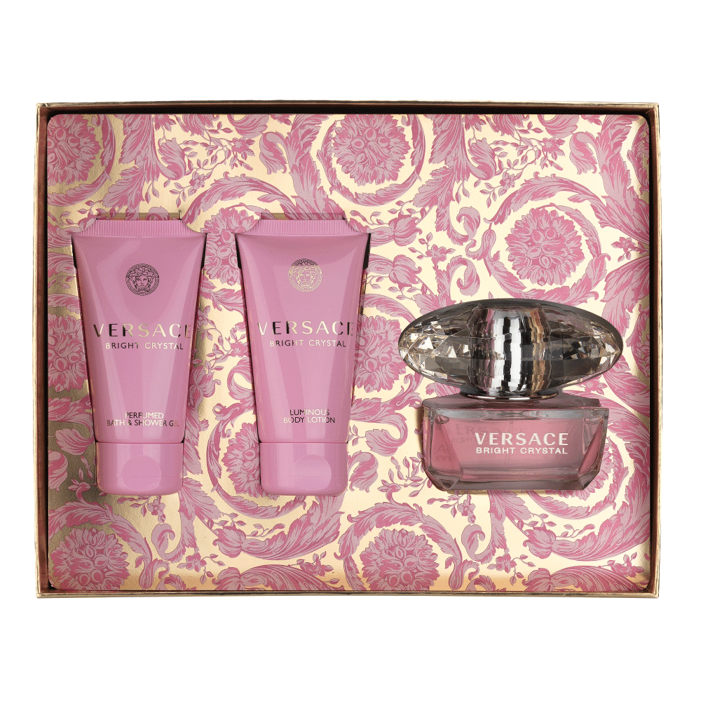 Bild: Versace Bright Crystal Geschenkset Eau de Toilette 50 ml + Duschgel 50 ml + Bodylotion 50 ml 