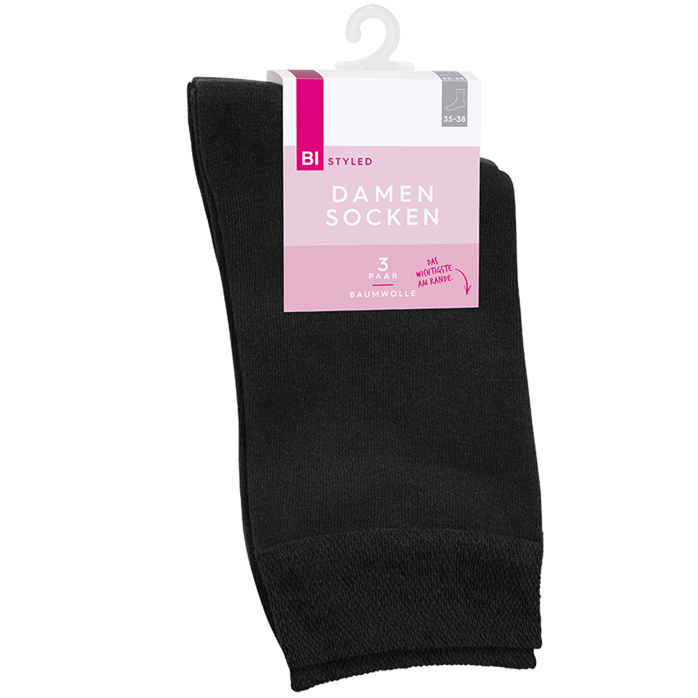 Bild: BI STYLED Damen Socken Baumwolle schwarz