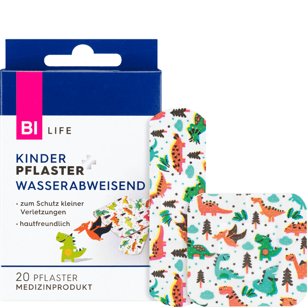 Bild: BI LIFE Kinderpflaster Wasserabweisend Dino 