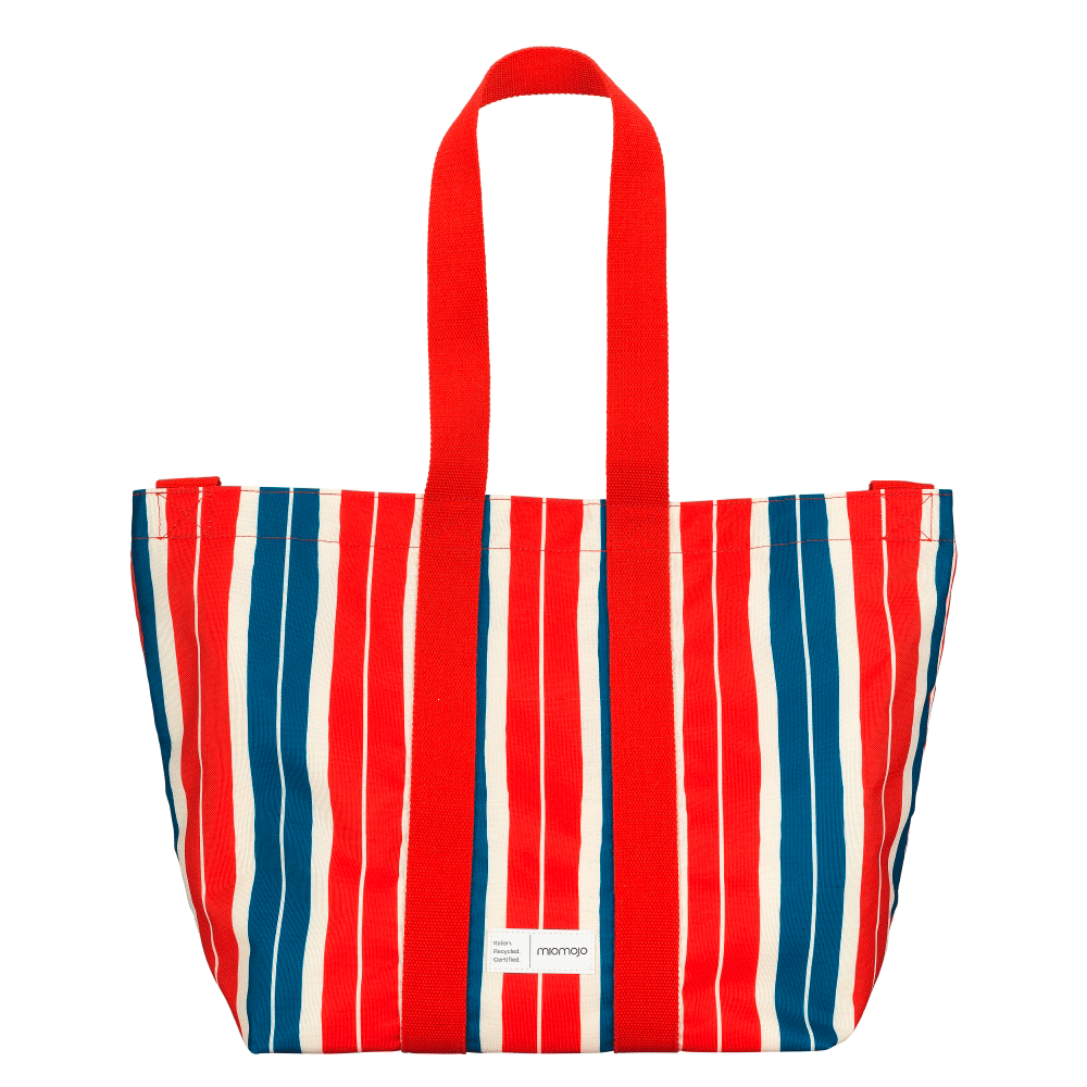 Bild: LOOK BY BIPA Miomojo Tasche Blau Rot Gestreift 