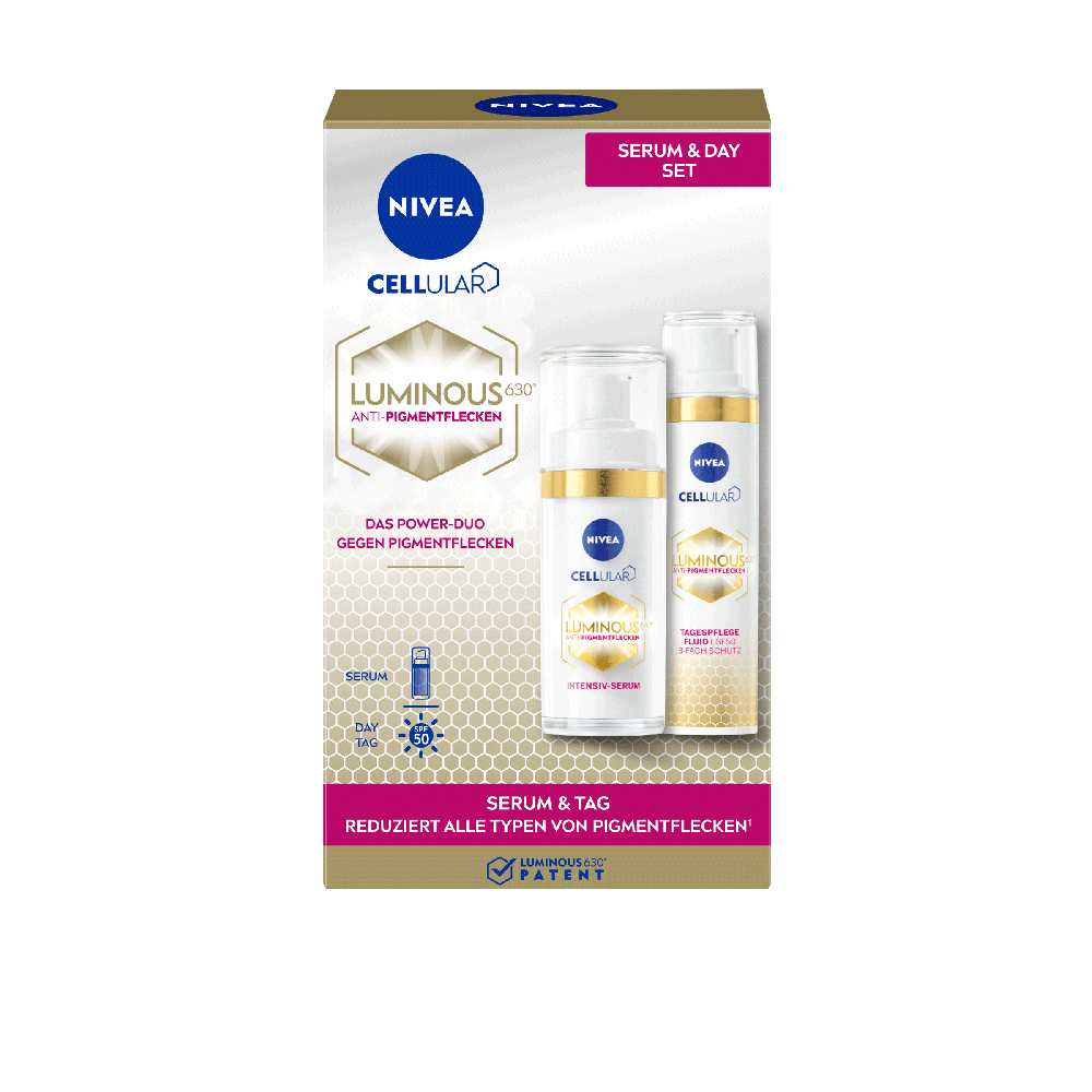 Bild: NIVEA Cellular Luminous Anti-Pigmentflecken Serum und Tag Set 