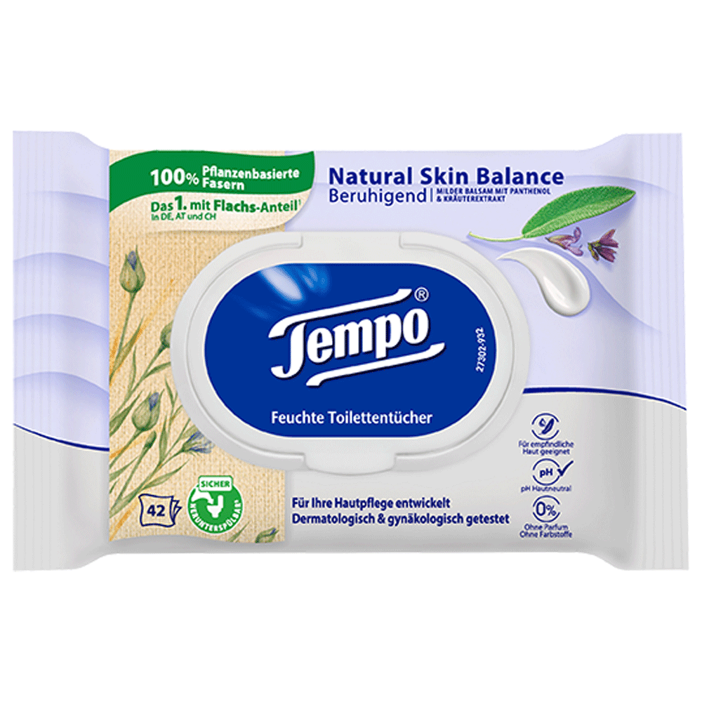 Bild: Tempo Feuchtes Toilettenpapier Natural Skin Balance 