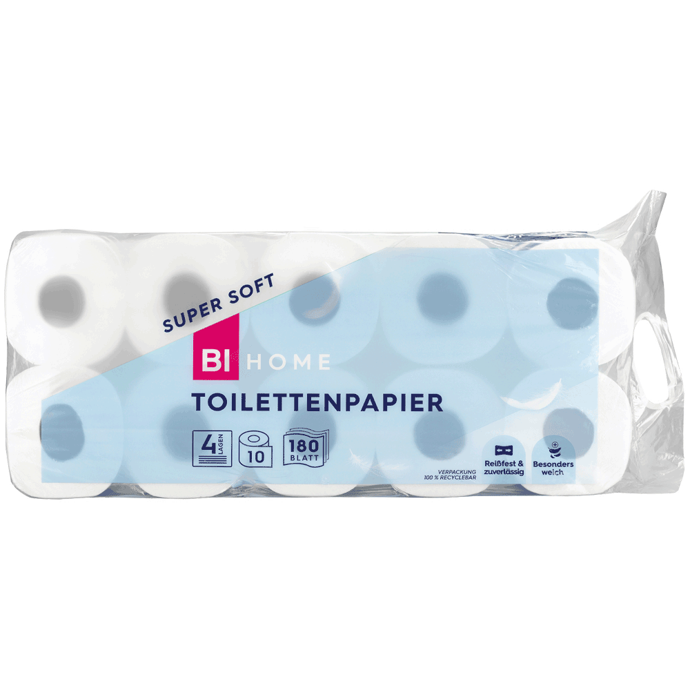 Bild: BI HOME Toilettenpapier 4lagig 10 X 180 