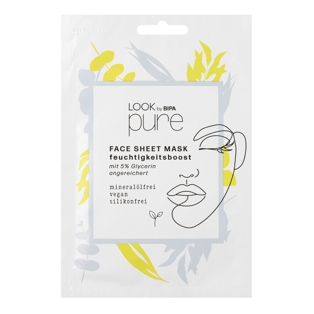 Bild: LOOK BY BIPA pure Tuchmaske Feuchtigkeitsboost 