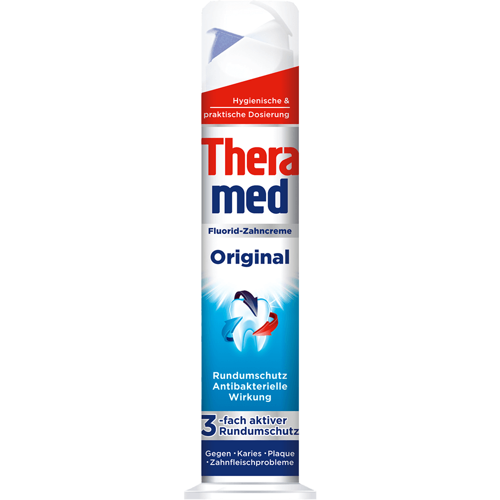 Bild: Theramed Original Fluorid-Zahncreme Spender 